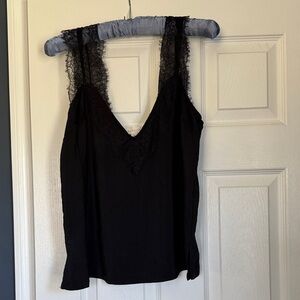 lovestitch Black Lace-Trim V-Neck Camisole